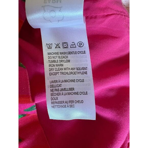 Farm Rio Red Pepper Belted Linen Skirt - XS Pink Paperbag High Waist Resortwear - Picture 14 of 15